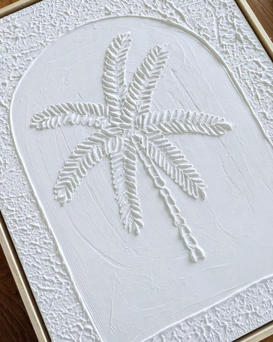 Textured Plaster Art Coastal Palm SUN REPUBLIC 