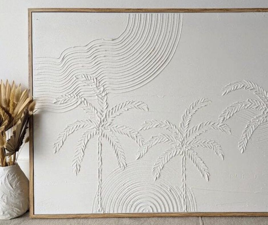 Textured Plaster Art Island Escape Palms Sun Republic 