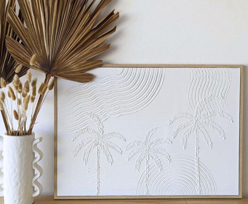 Textured Plaster Art Island Escape Palms Sun Republic 