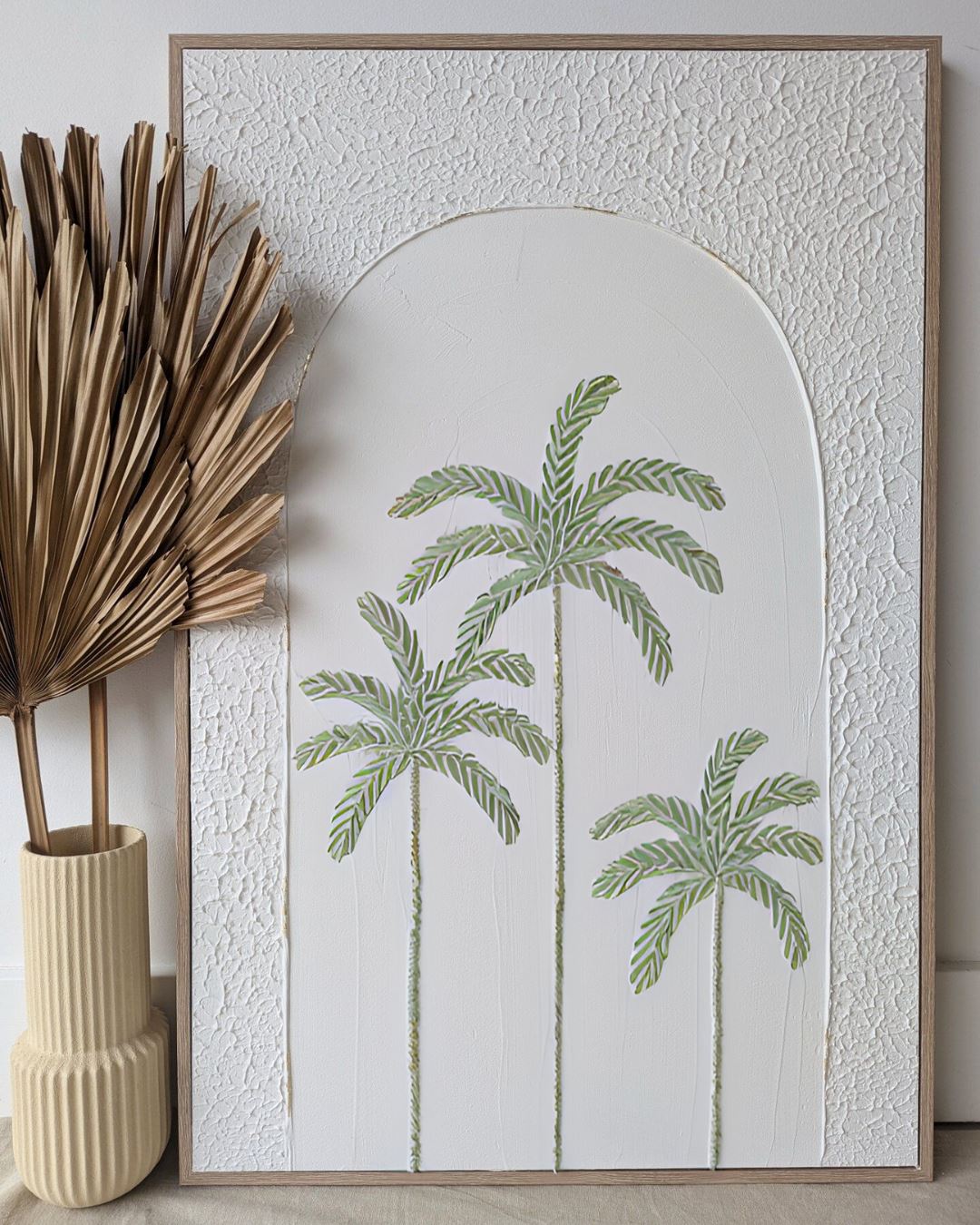 Textured Plaster Art - Paradise Palm Trio SUN REPUBLIC 