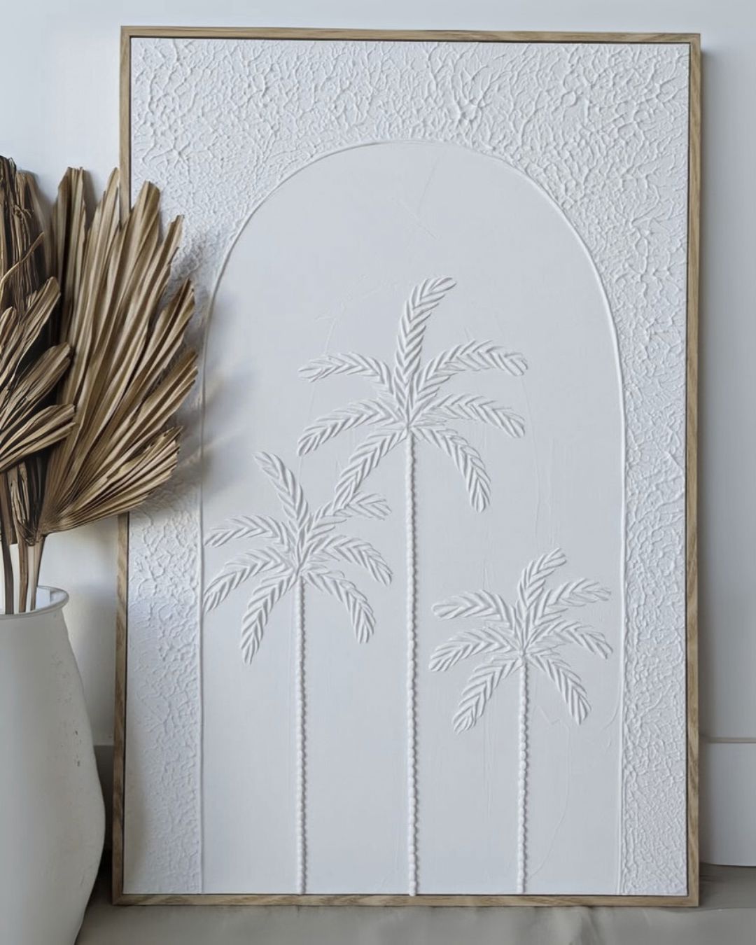 Textured Plaster Art - Paradise Palm Trio SUN REPUBLIC 