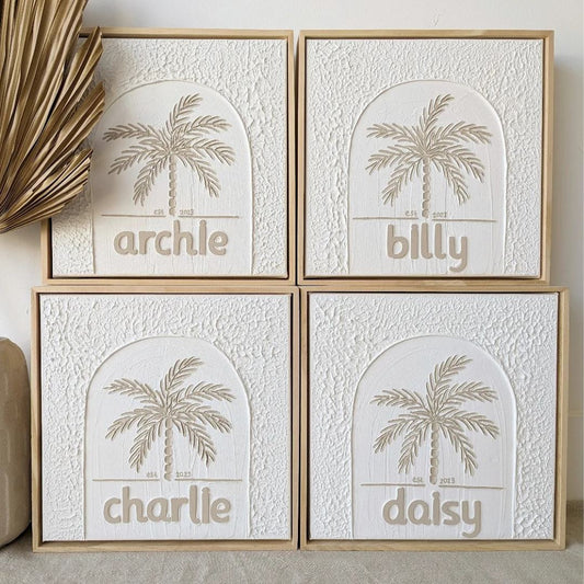 Textured Plaster Art Personalized Palm Paradise SUN REPUBLIC 