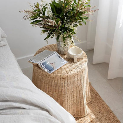 The Flora Wicker Side Table Sun Republic 