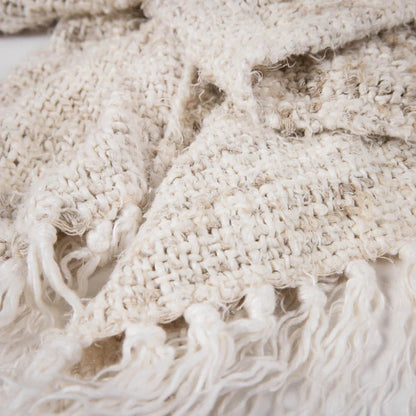 Wabi Linen Throw Ivory - 100% Recycled Linen Hand-Spun Sun Republic 