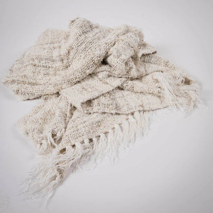 Wabi Linen Throw Ivory - 100% Recycled Linen Hand-Spun Sun Republic 