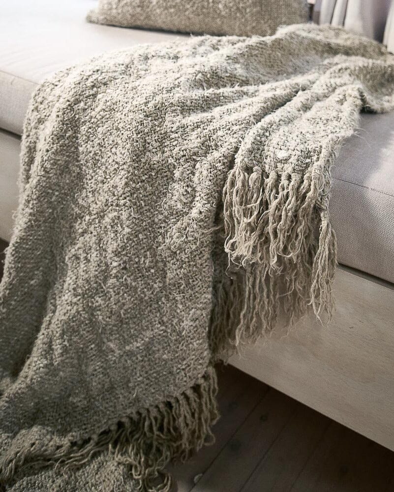 Wabi Linen Throw Natural - 100% Recycled Linen Hand-Spun Sun Republic 