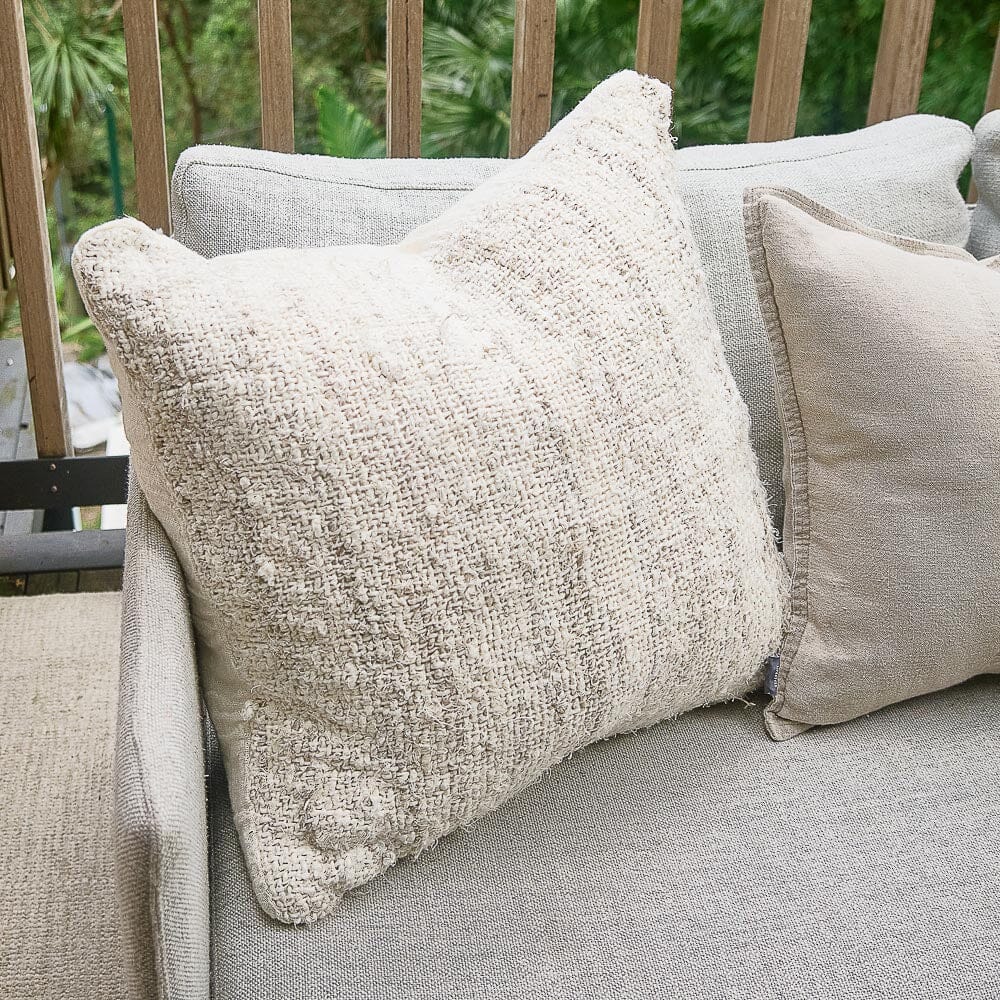 Wabi Textured Weave Cushion with Feather Insert - Ivory | Square & Lumbar Sun Republic 