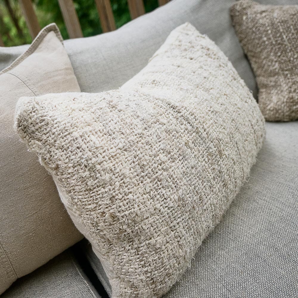 Wabi Textured Weave Cushion with Feather Insert - Ivory | Square & Lumbar Sun Republic 