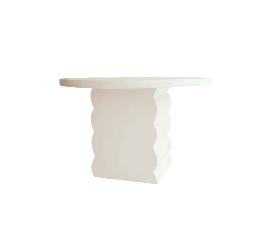 Wave White Concrete Mediterranean Style Dining Table Blacksalt 