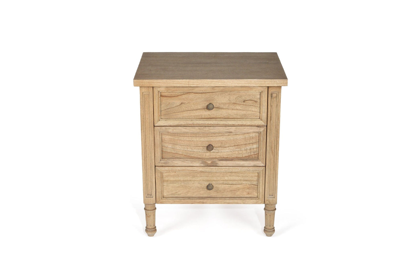 Weathered Oak Cayman Coastal 3 Drawer Bedside Table Sun Republic 