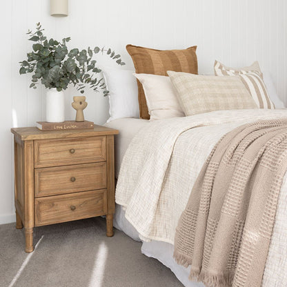 Weathered Oak Cayman Coastal 3 Drawer Bedside Table Sun Republic 