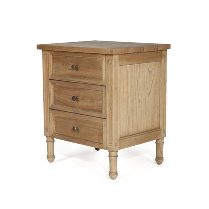 Weathered Oak Cayman Coastal 3 Drawer Bedside Table Sun Republic 