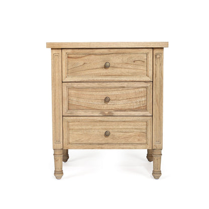 Weathered Oak Cayman Coastal 3 Drawer Bedside Table Sun Republic 