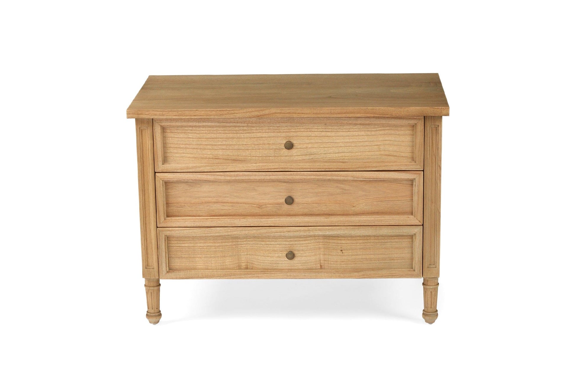 Weathered Oak Cayman Coastal 3 Drawer Nightstand/Bedside Table Sun Republic 