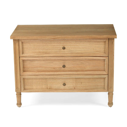 Weathered Oak Cayman Coastal 3 Drawer Nightstand/Bedside Table Sun Republic 
