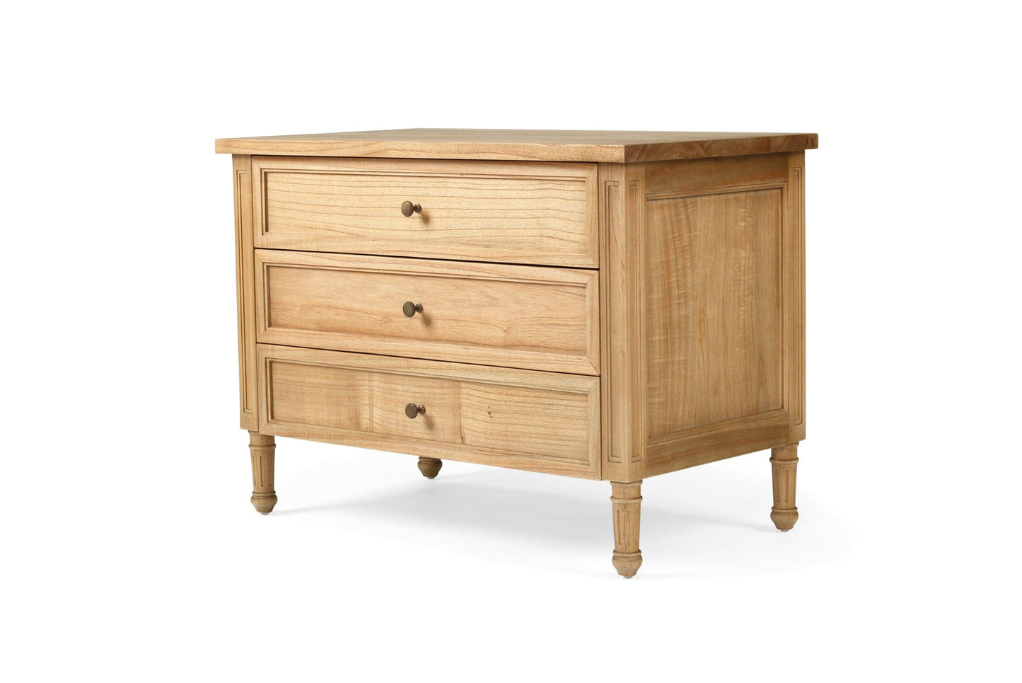 Weathered Oak Cayman Coastal 3 Drawer Nightstand/Bedside Table Sun Republic 