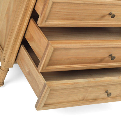 Weathered Oak Cayman Coastal 3 Drawer Nightstand/Bedside Table Sun Republic 
