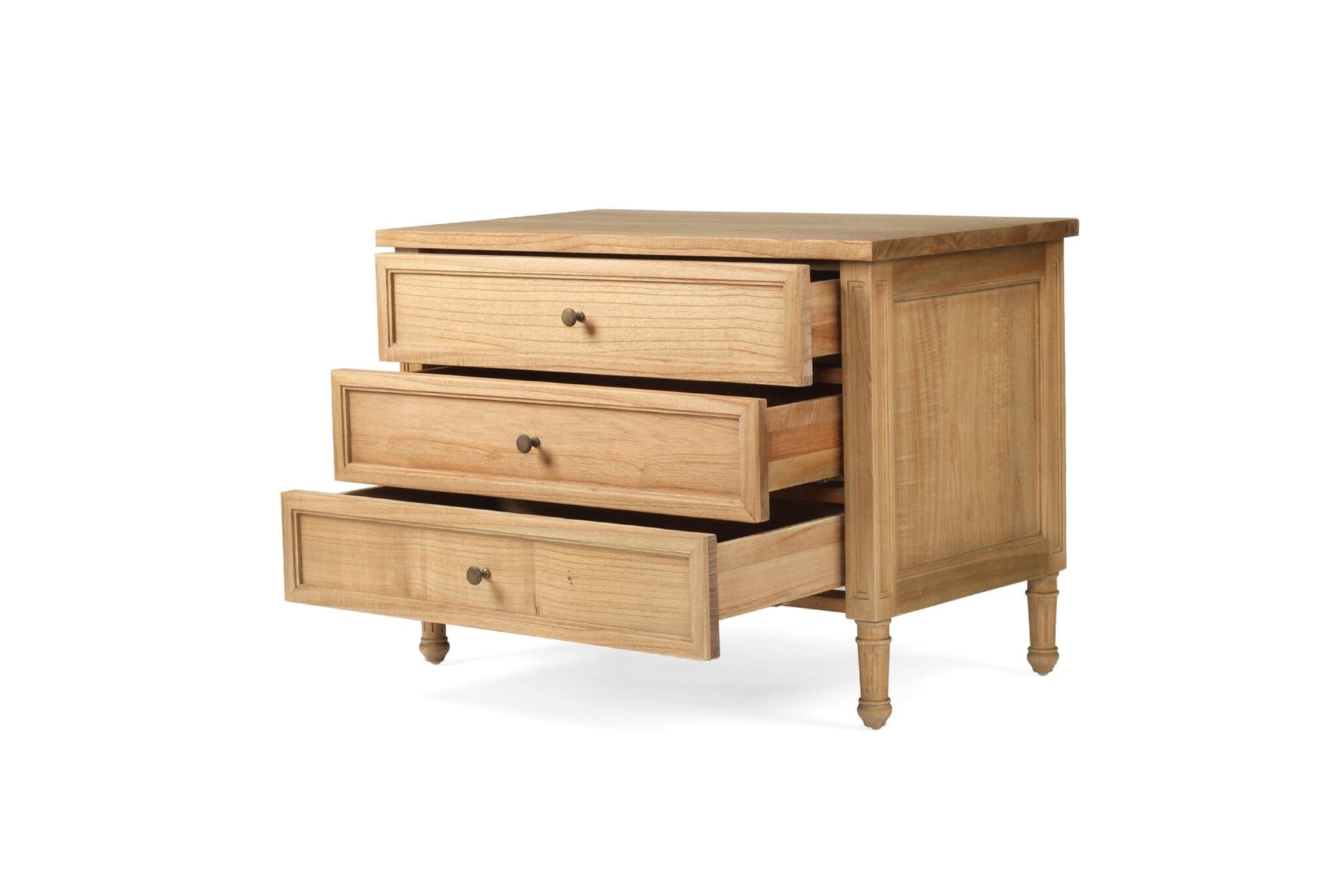 Weathered Oak Cayman Coastal 3 Drawer Nightstand/Bedside Table Sun Republic 