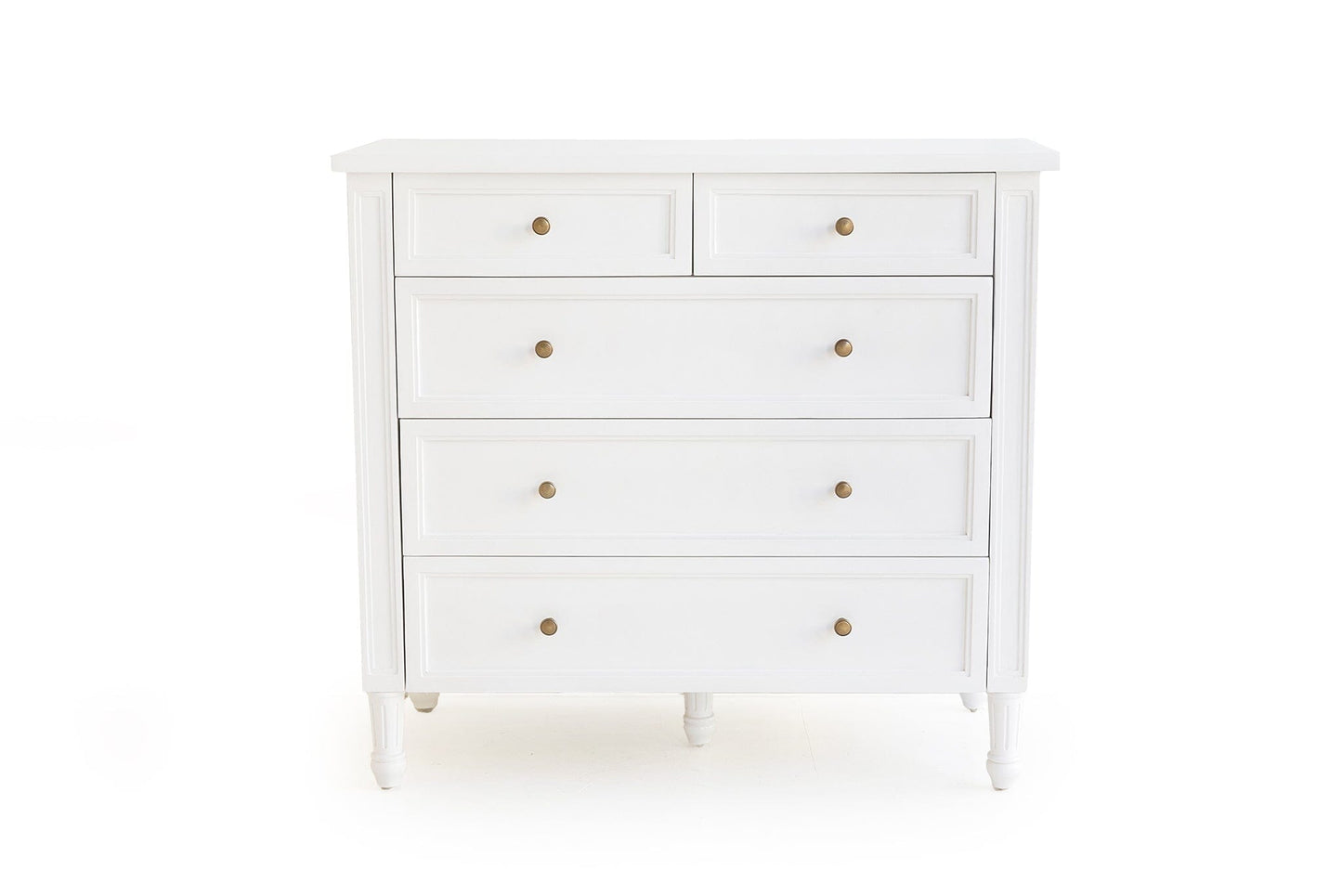 White Cayman Coastal 5 Drawer Bedroom Dresser Sun Republic 