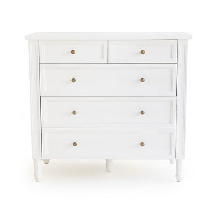 White Cayman Coastal 5 Drawer Bedroom Dresser Sun Republic 