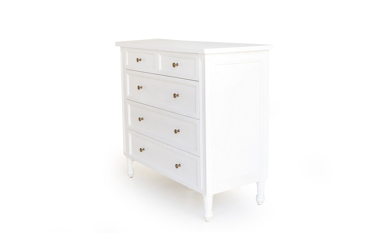 White Cayman Coastal 5 Drawer Bedroom Dresser Sun Republic 