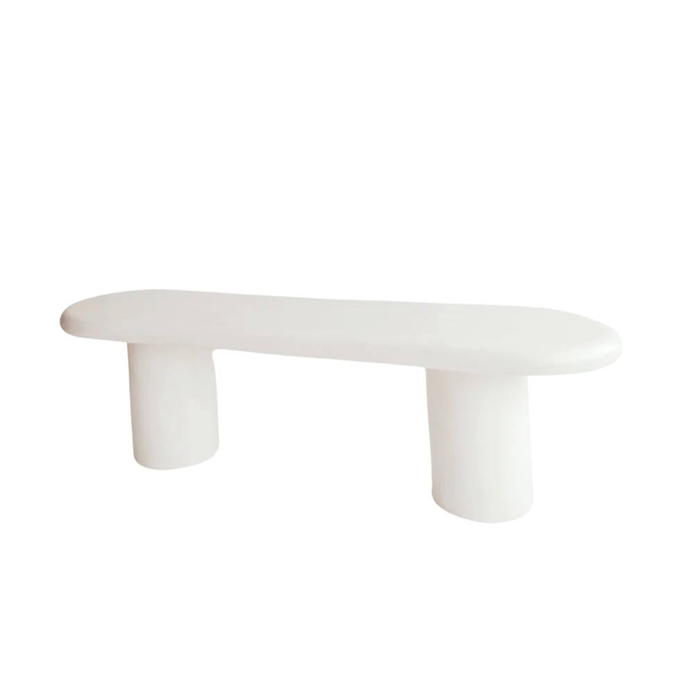 White Concrete Mediterranean Style Dining Set - (Made-to-Order) Sun Republic 