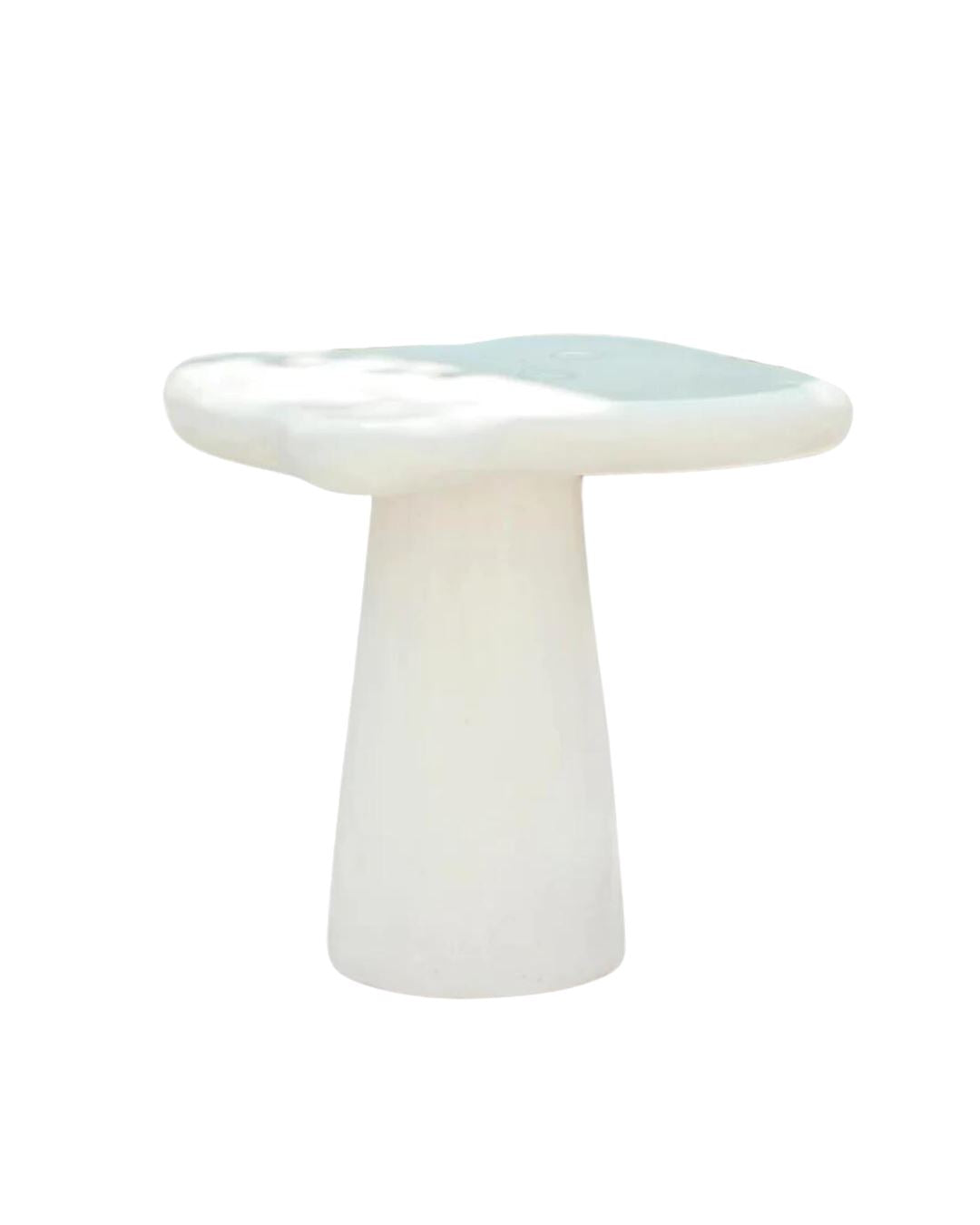 White Concrete Mediterranean Style Side Table Sun Republic 