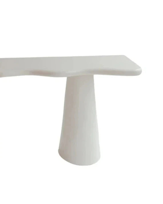 White Pantai Concrete Mediterranean Style Hall Table (Indoor/Outdoor) Blacksalt 