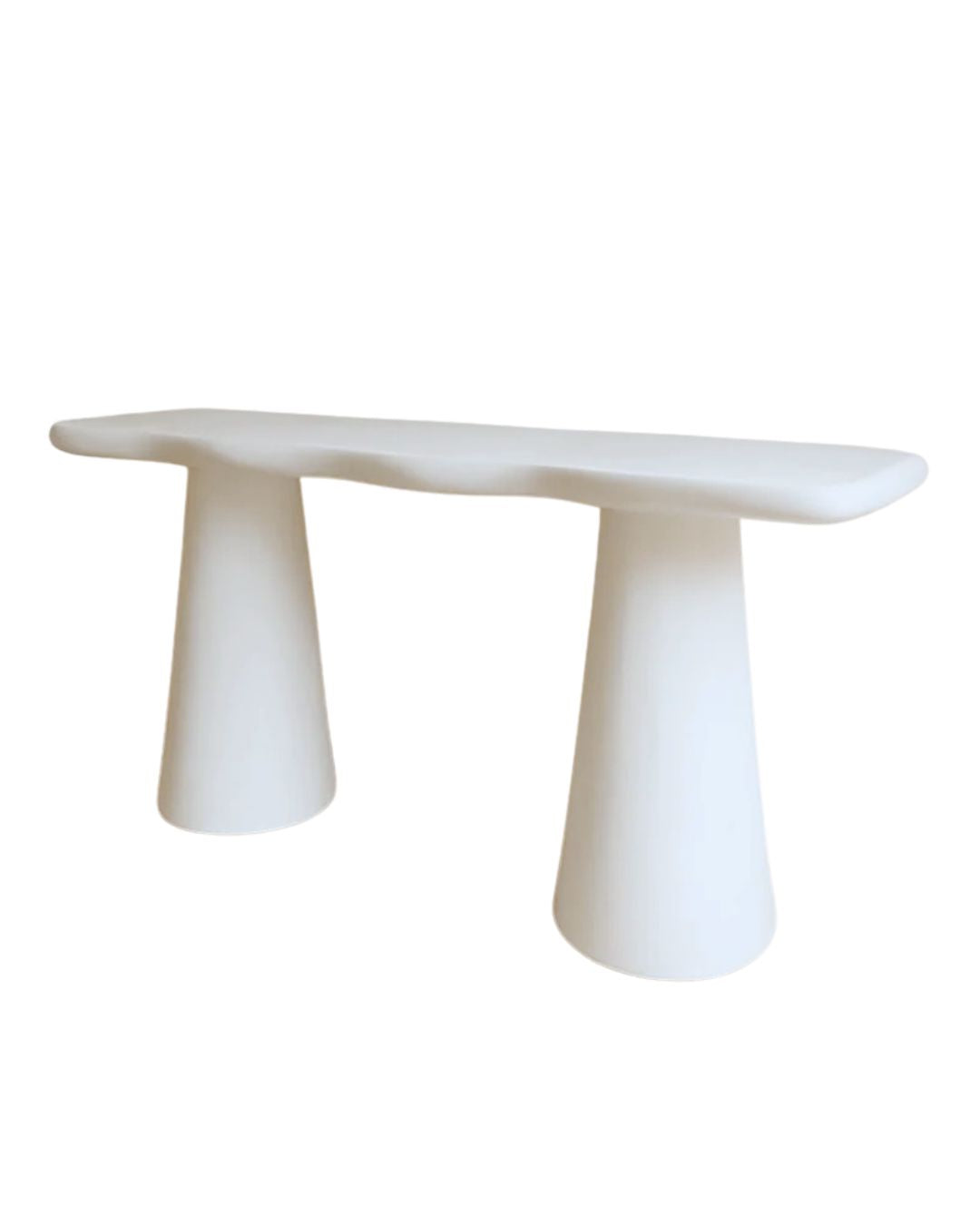 White Pantai Concrete Mediterranean Style Hall Table (Indoor/Outdoor) Blacksalt 