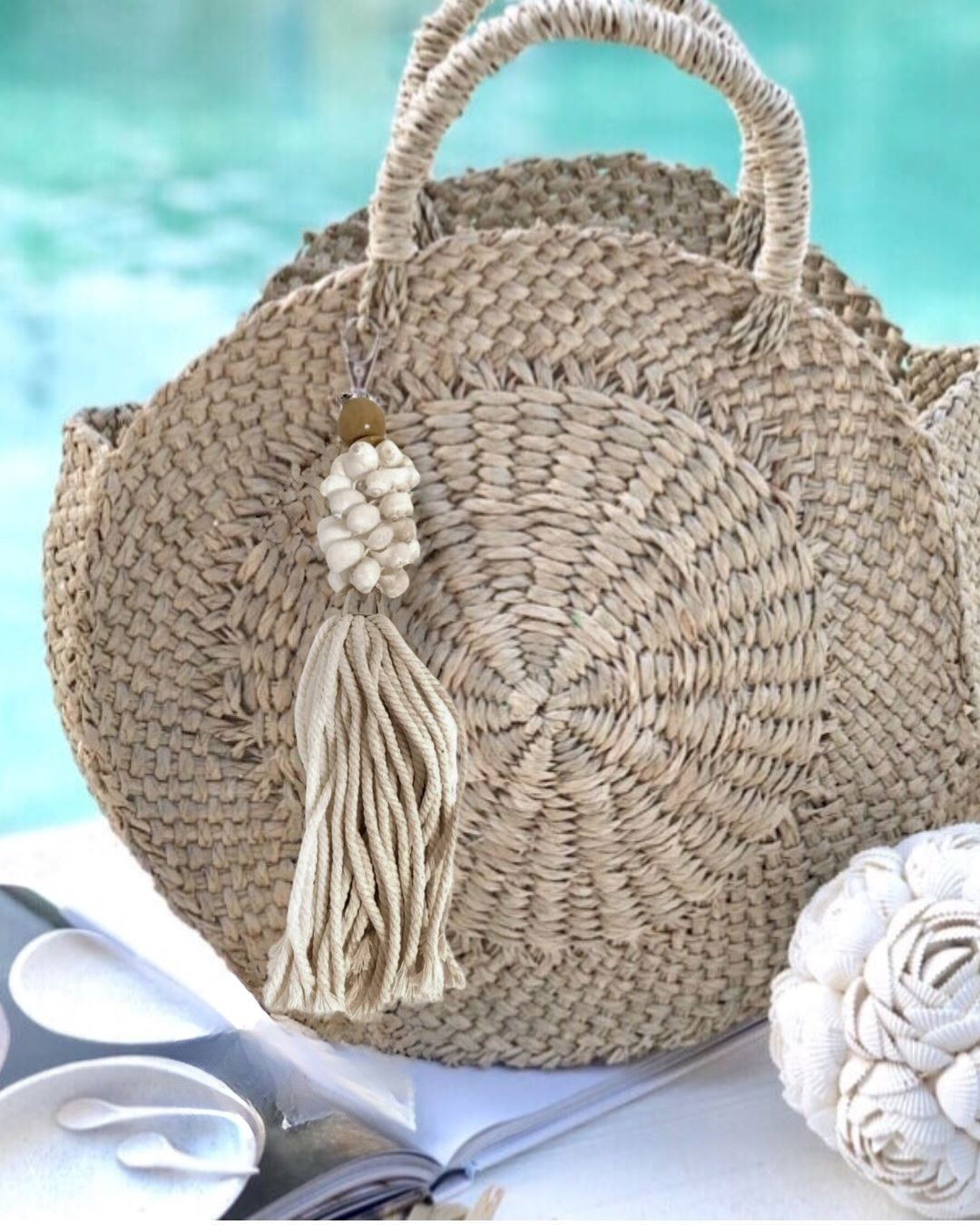 White Shell Keyring - Coastal Bag Accessory Sun Republic 