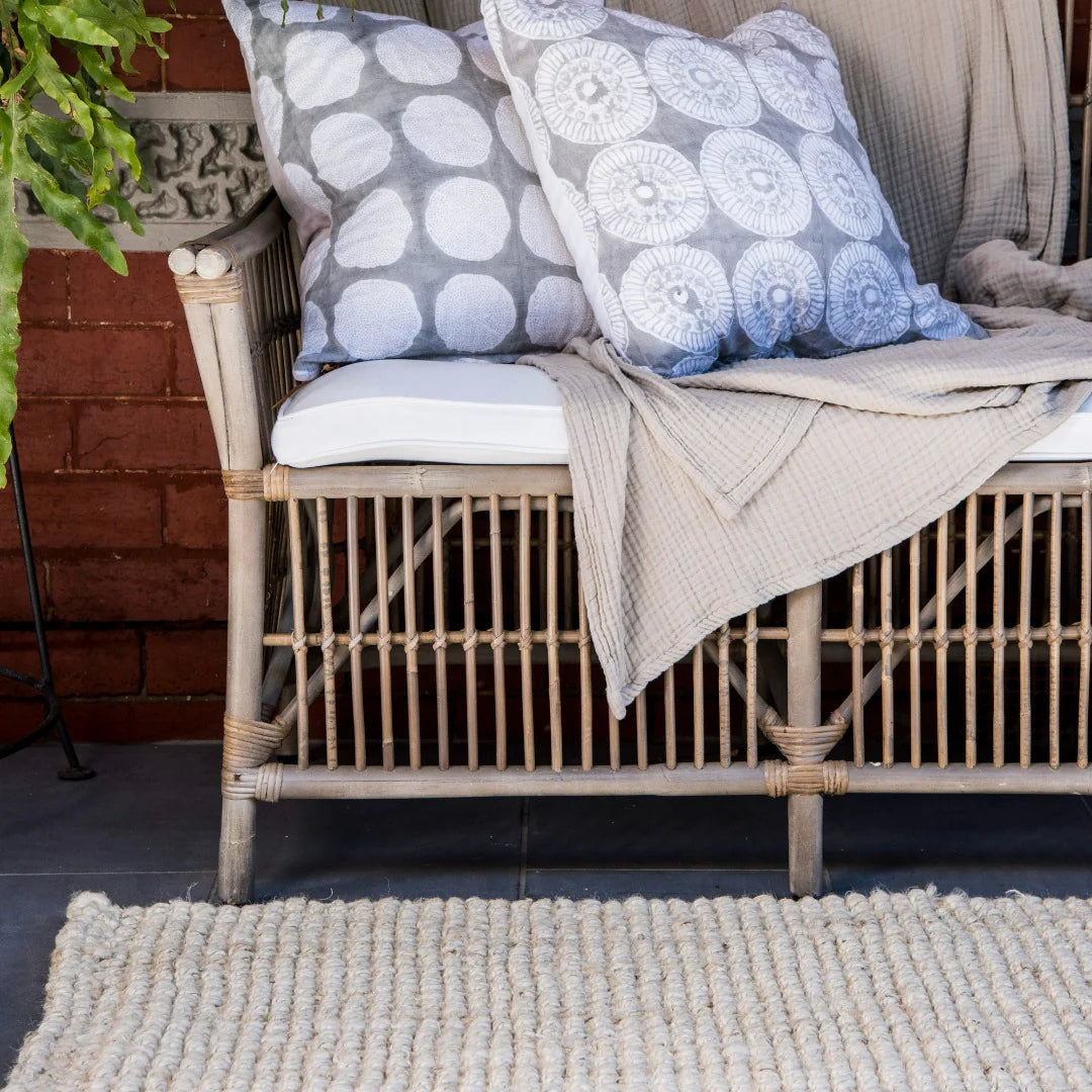 White-Wash Jute Floor Rugs & Runners Zebra 