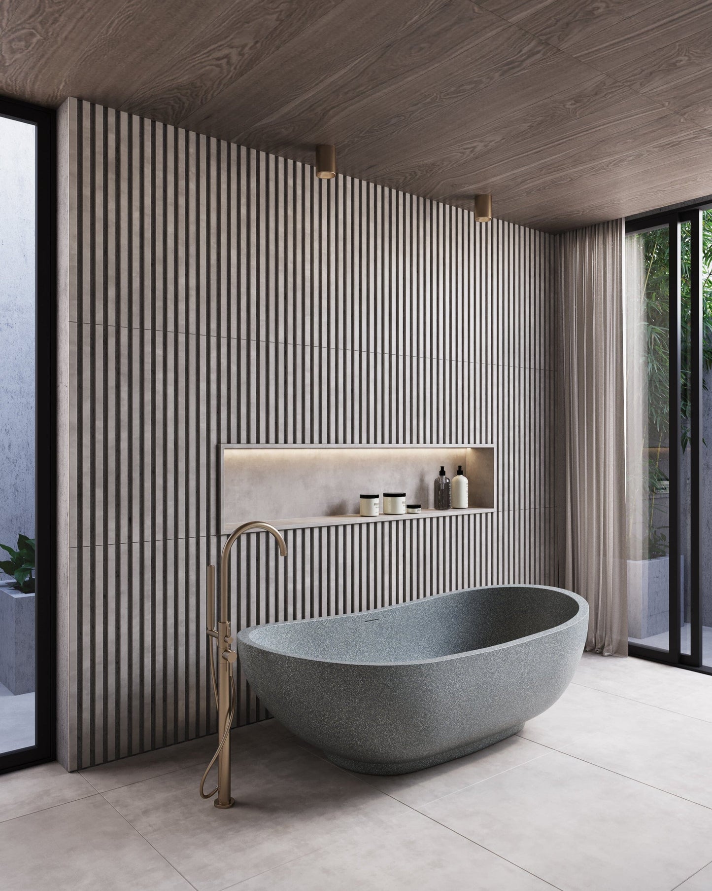 Willow 1800mm Freestanding Stone Composite Bath Madu Living 