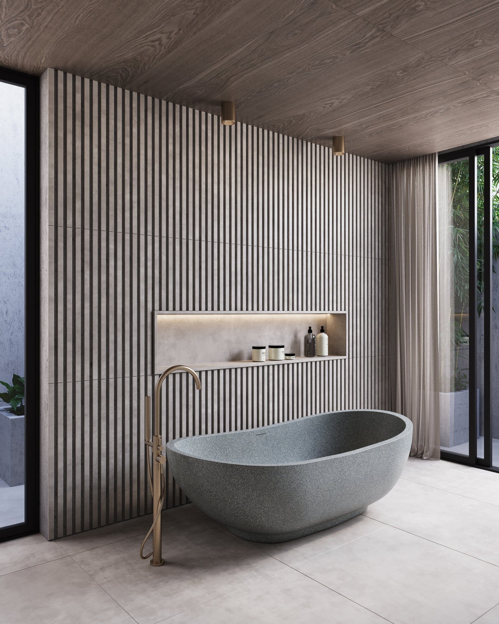 Willow 1800mm Freestanding Stone Composite Bath Madu Living 