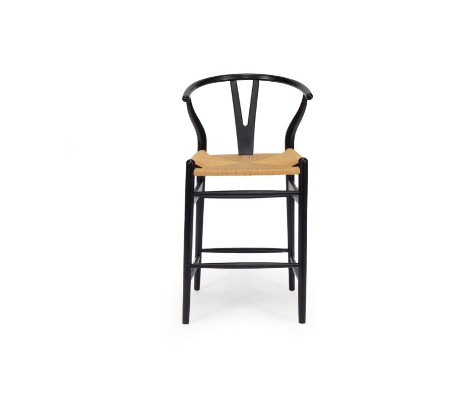 Wishbone Counter Stool - Black & Natural Sun Republic 