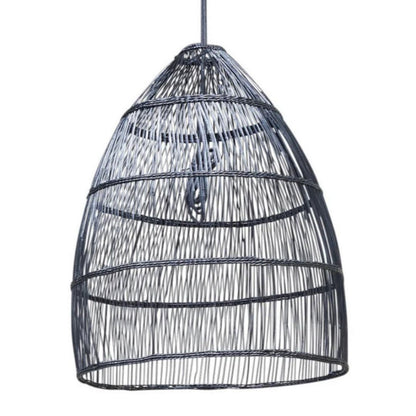 Woven Cane Pendant Light Shade – Black 