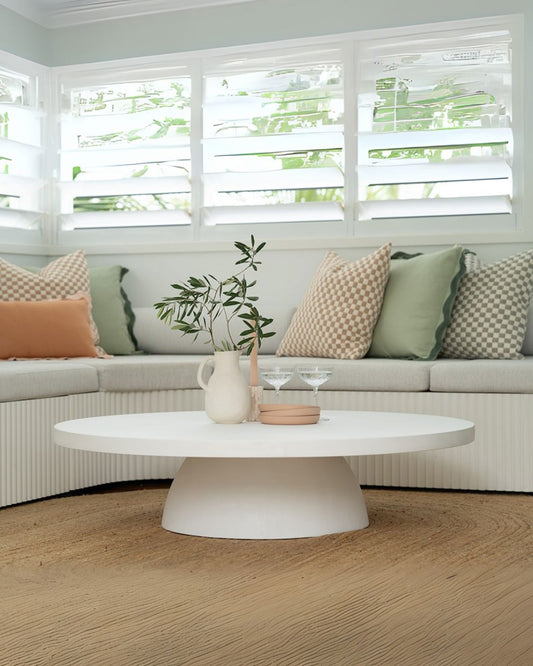 Xander Round Microcement Coffee Table - White Sun Republic 