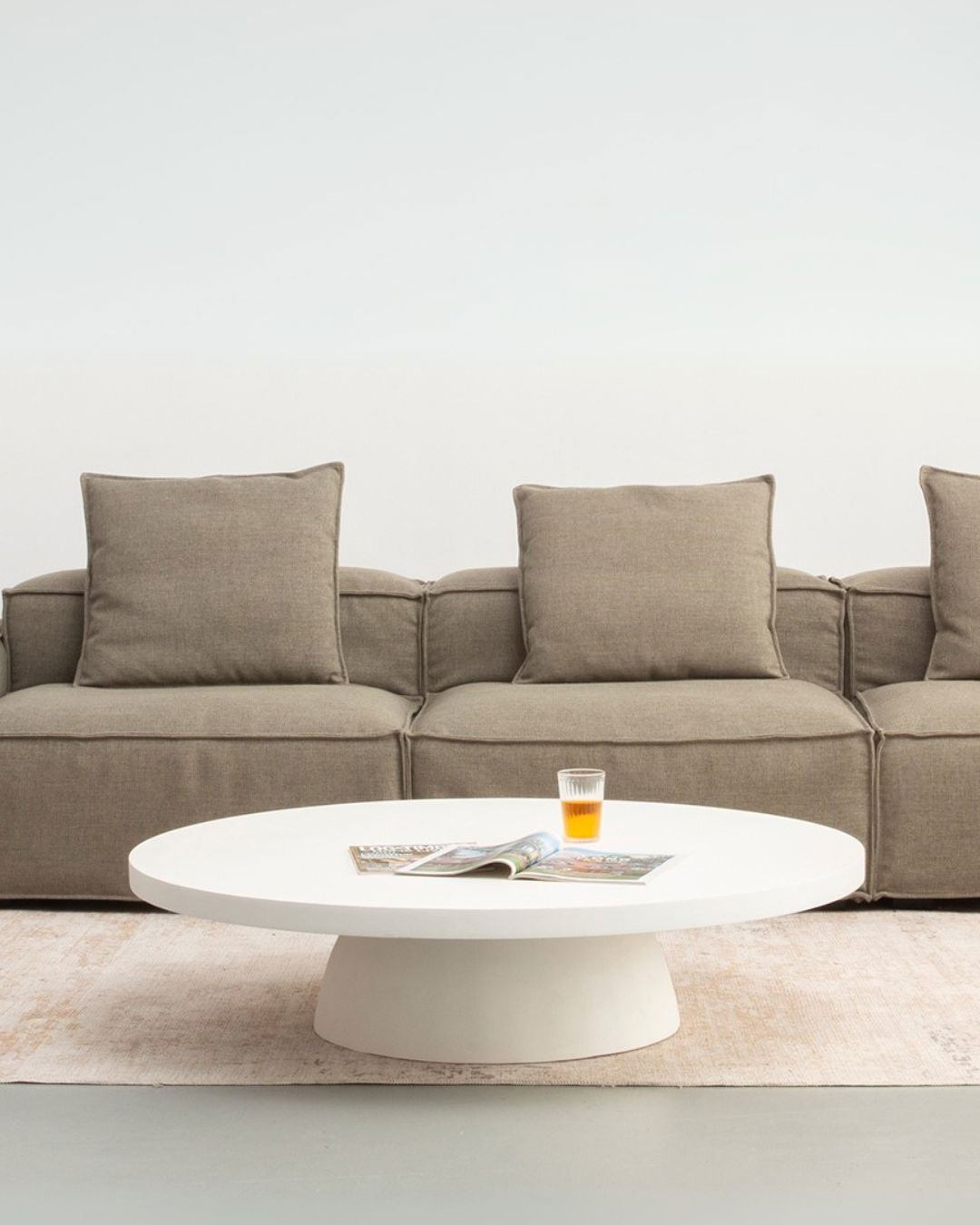 Xander Round Microcement Coffee Table - White Sun Republic 