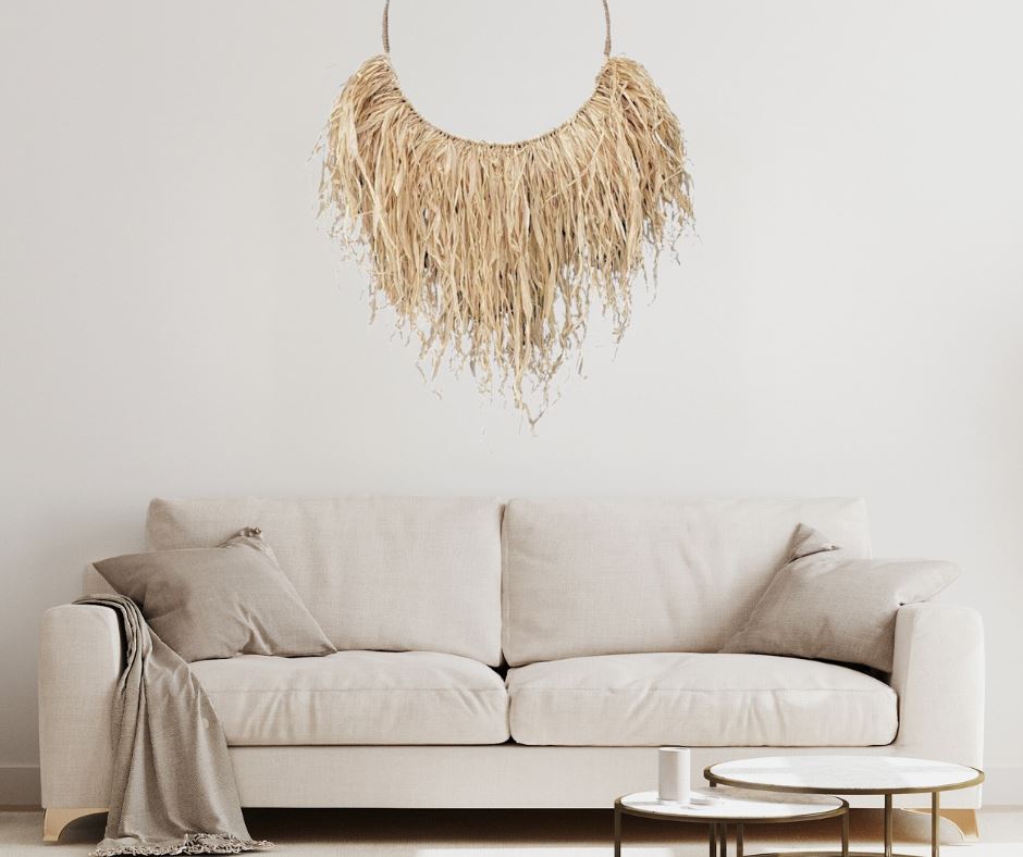 Zarli Shaggy Raffia Wall Hanging Sun Republic 