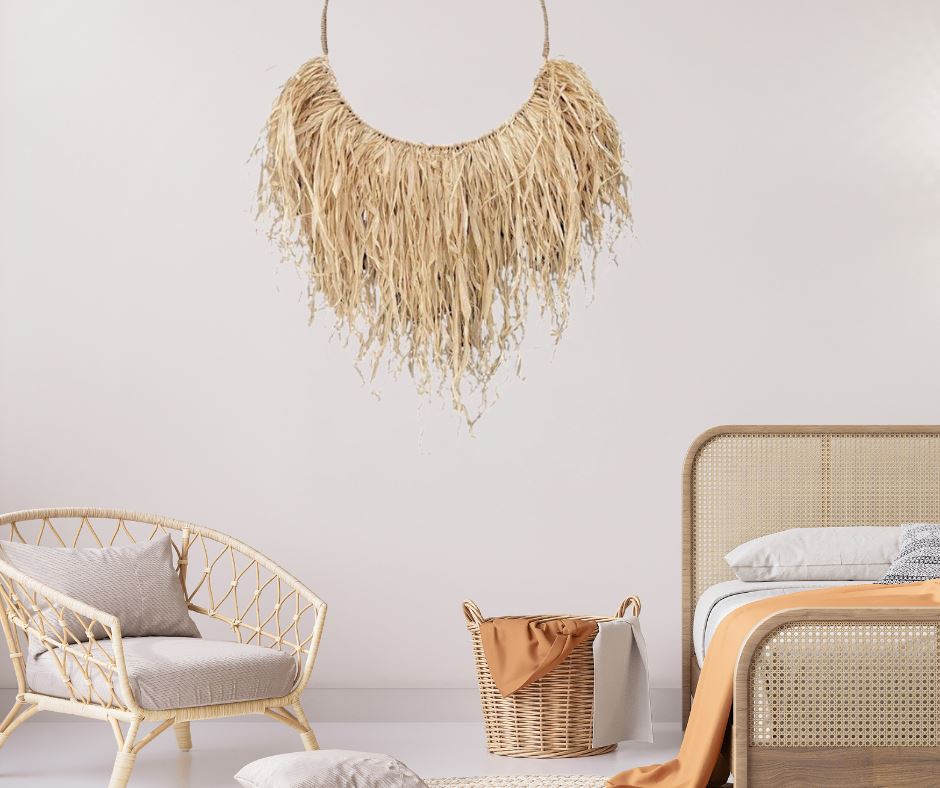 Zarli Shaggy Raffia Wall Hanging Sun Republic 