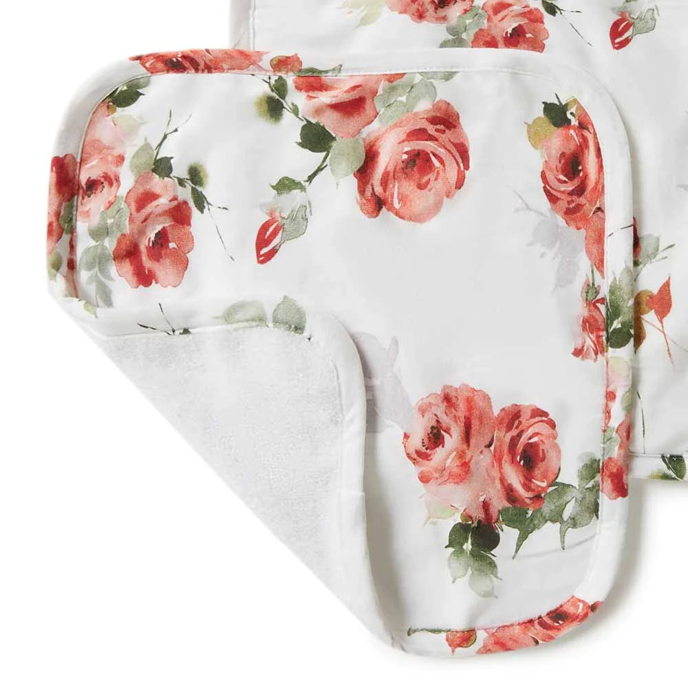 3 Pack Rosebud Design Organic Wash Cloths Snuggle Hunny 