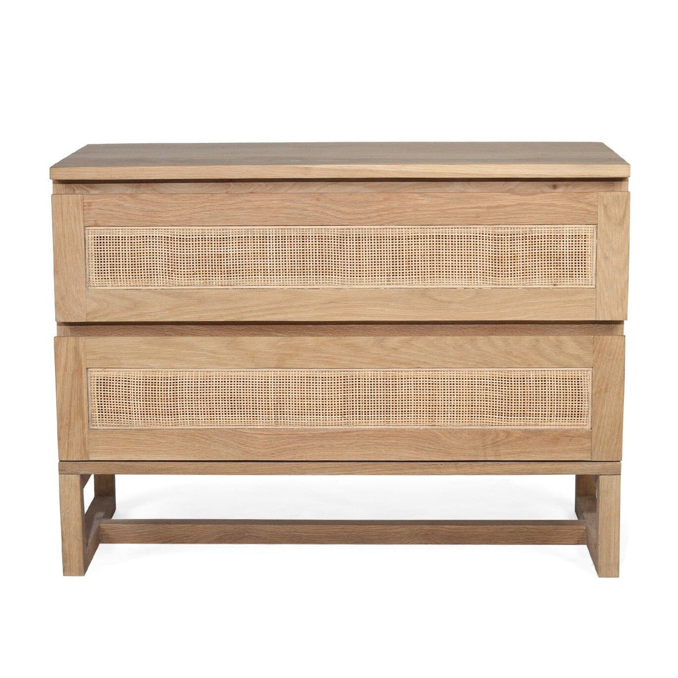 Kiera American Oak Nightstand on a white background by Sun Republic
