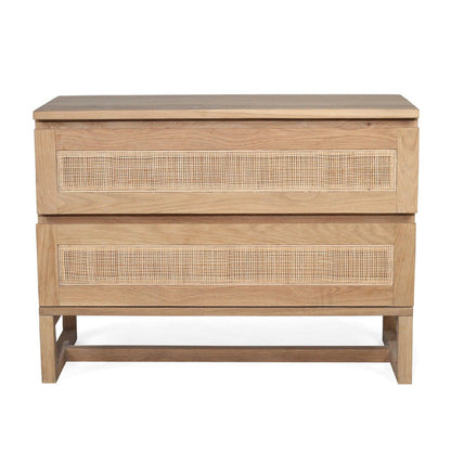 Kiera American Oak Nightstand on a white background by Sun Republic