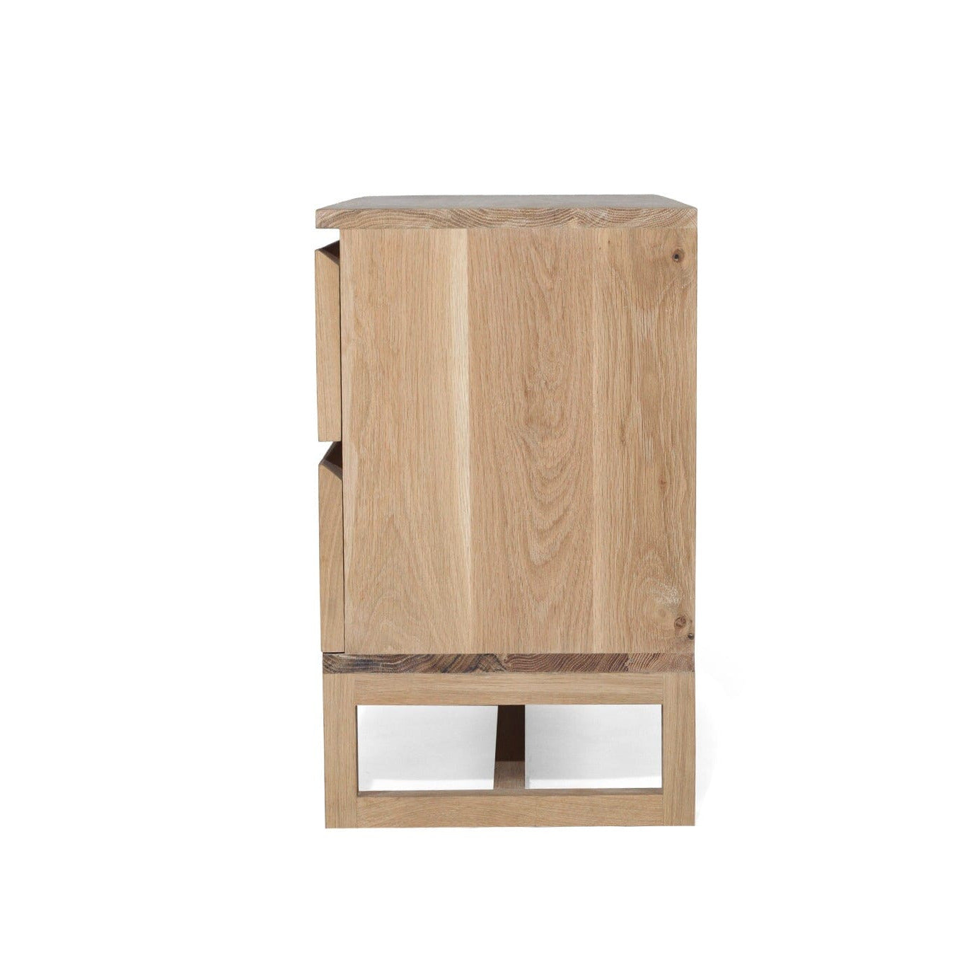 Kiera American Oak Nightstand on a white background by Sun Republic
