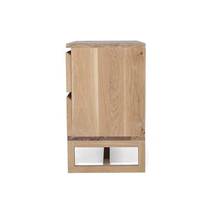 Kiera American Oak Nightstand on a white background by Sun Republic