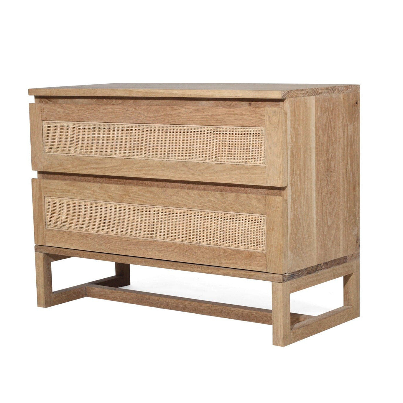 Kiera American Oak Nightstand on a white background by Sun Republic