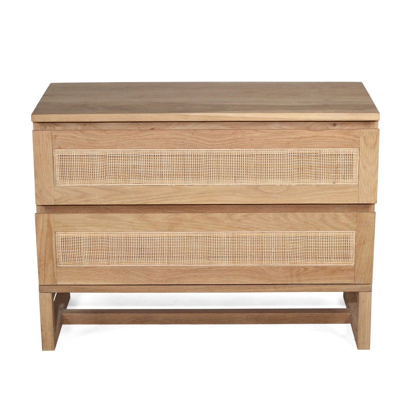 Kiera American Oak Nightstand on a white background by Sun Republic