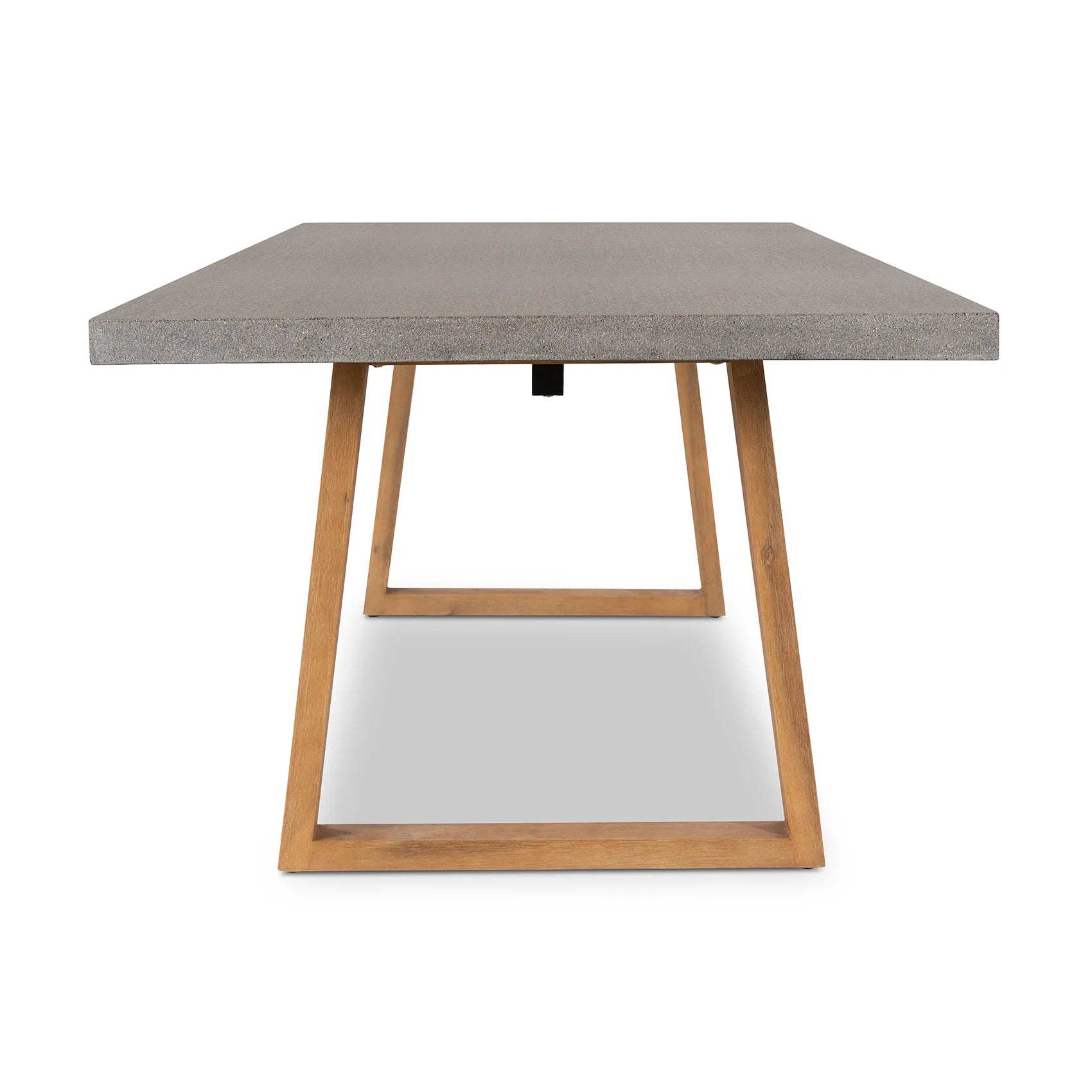 Amalfi Dining Table Grey Concrete Look Stone Top With Light Honey Legs 4 Sizes