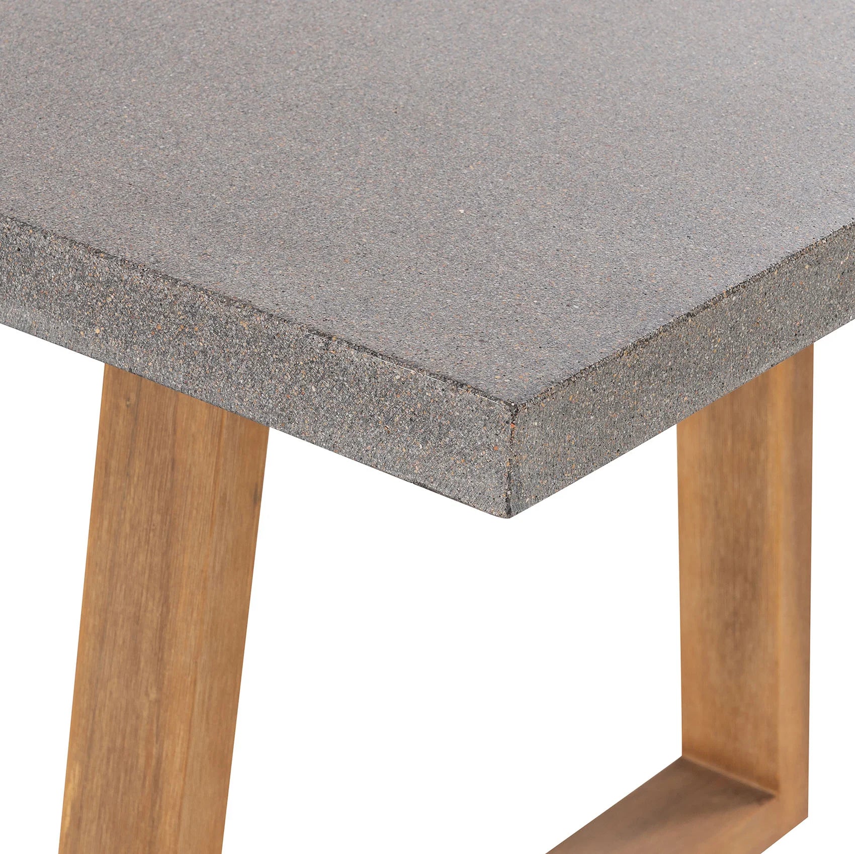 Amalfi Dining Table Grey Concrete Look Stone Top With Light Honey