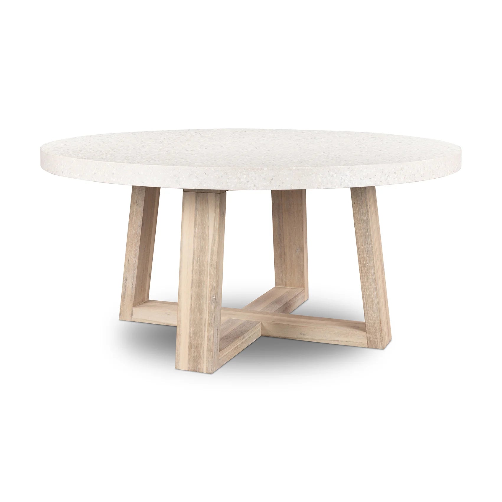 Amalfi Round Terrazzo Dining Table Wide Timber Legs Sun Republic 