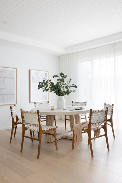 Amalfi Round Terrazzo Dining Table Wide Timber Legs Sun Republic 